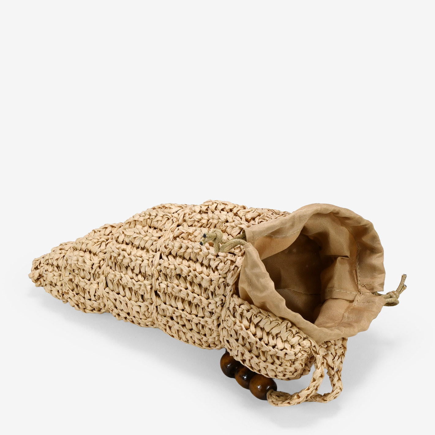 Bolso concha en rafia tostada