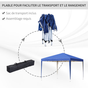 Tonnelle barnum de jardin pliant anti-UV + sac de transport acier Oxford 3 x 3 x 2,55 m bleu