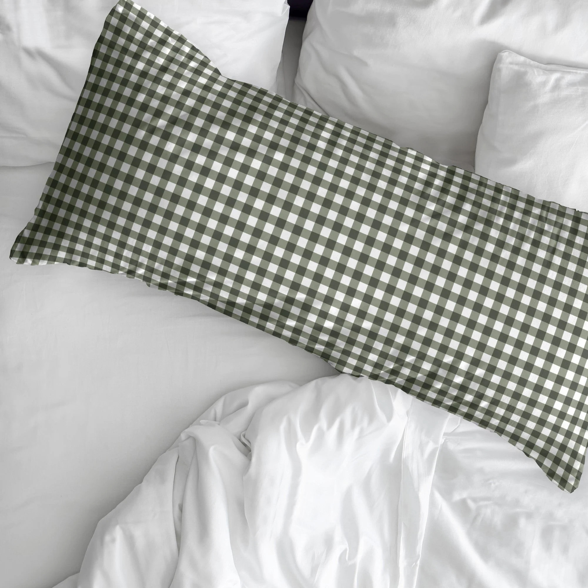 Taie d'oreiller 100% coton Xmas Vichy Vert