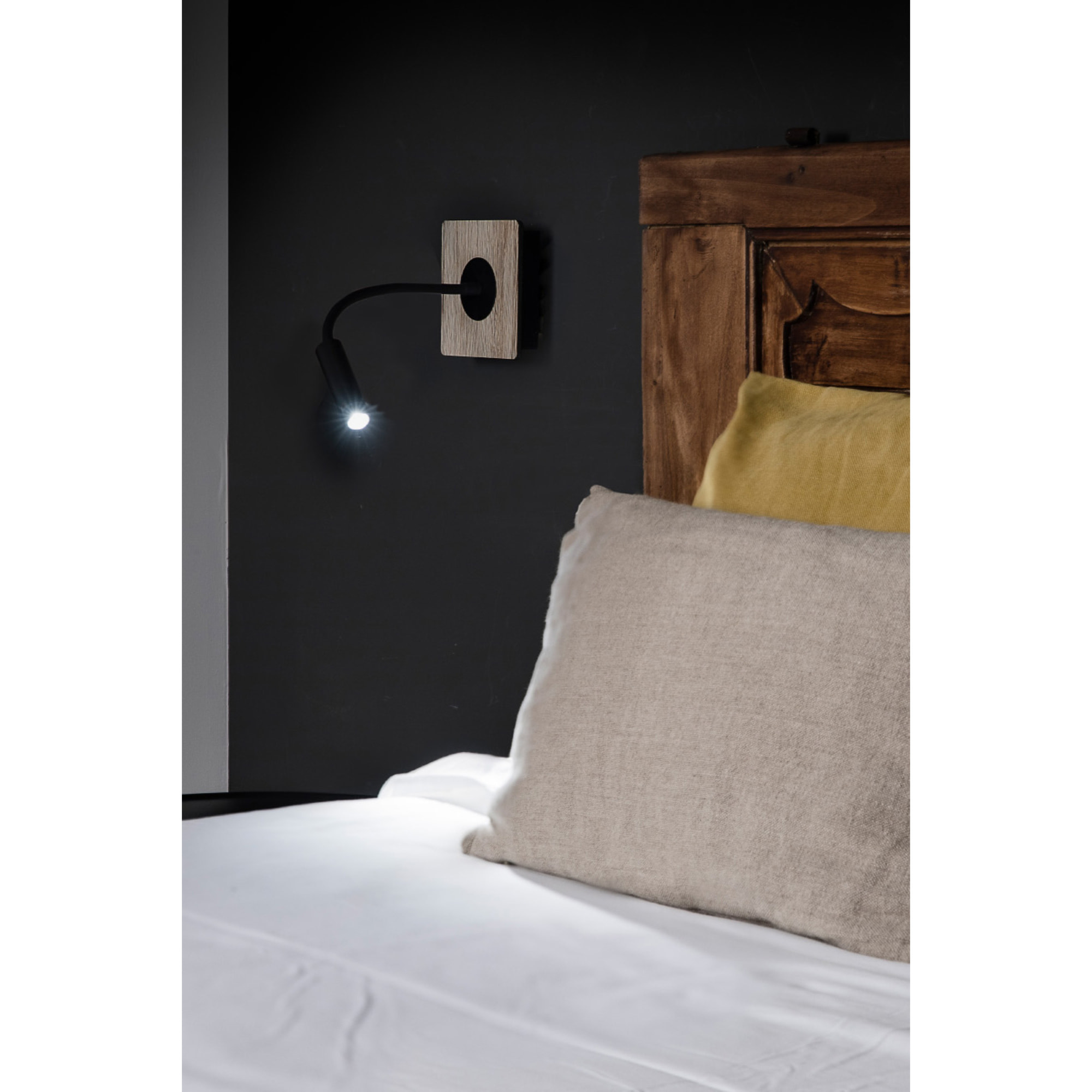 MOOD SQ Lampe lecteur noire et bois