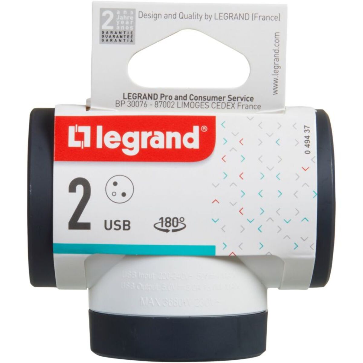 Multiprise LEGRAND MOP FB 3X2P+T PREMIUM PRISES LATERALES R