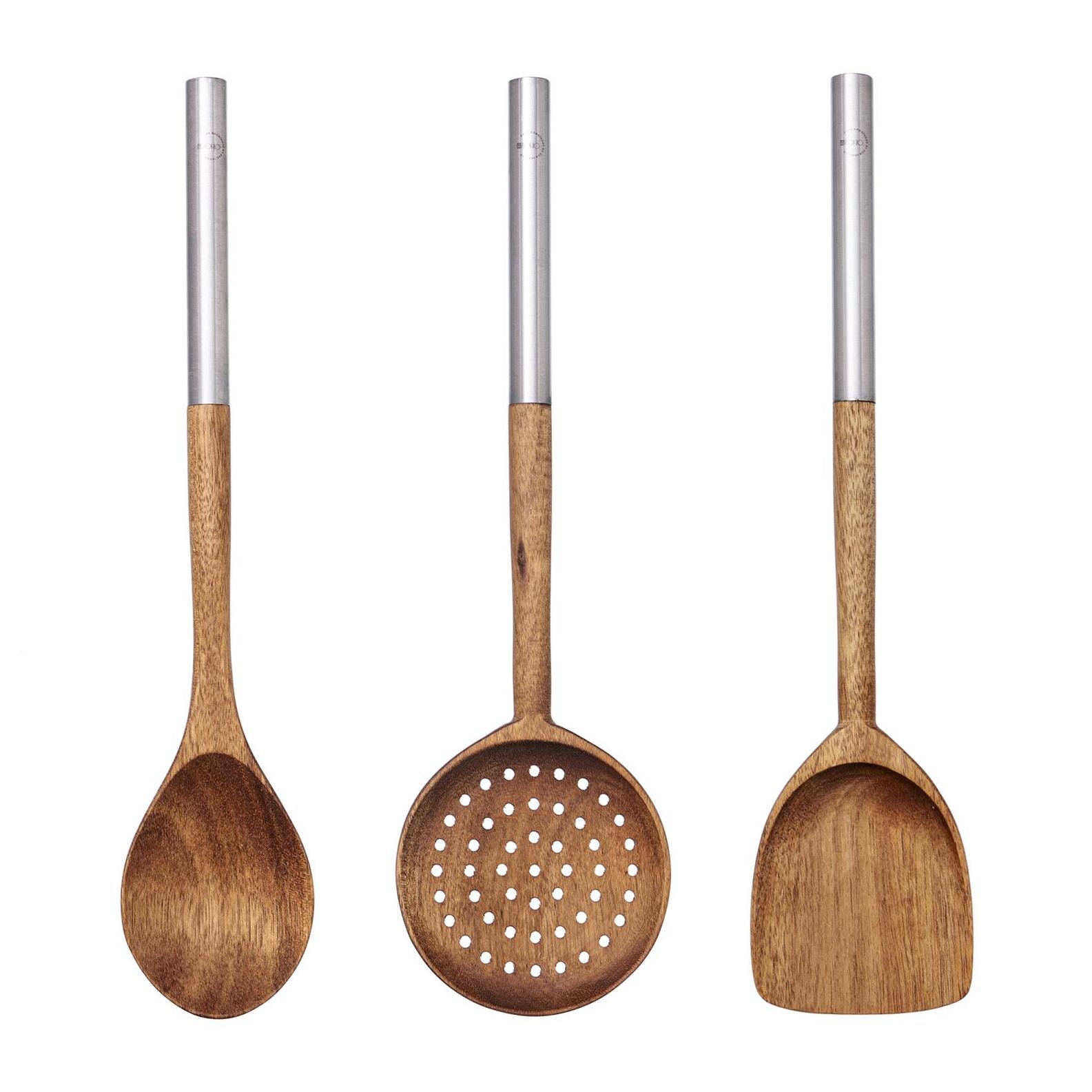 Set de 3 Utensilios de Cocina de Madera de Acacia El Bohio San Ignacio