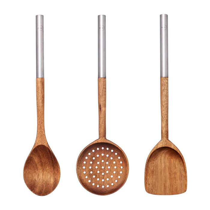 Set de 3 Utensilios de Cocina de Madera de Acacia El Bohio San Ignacio