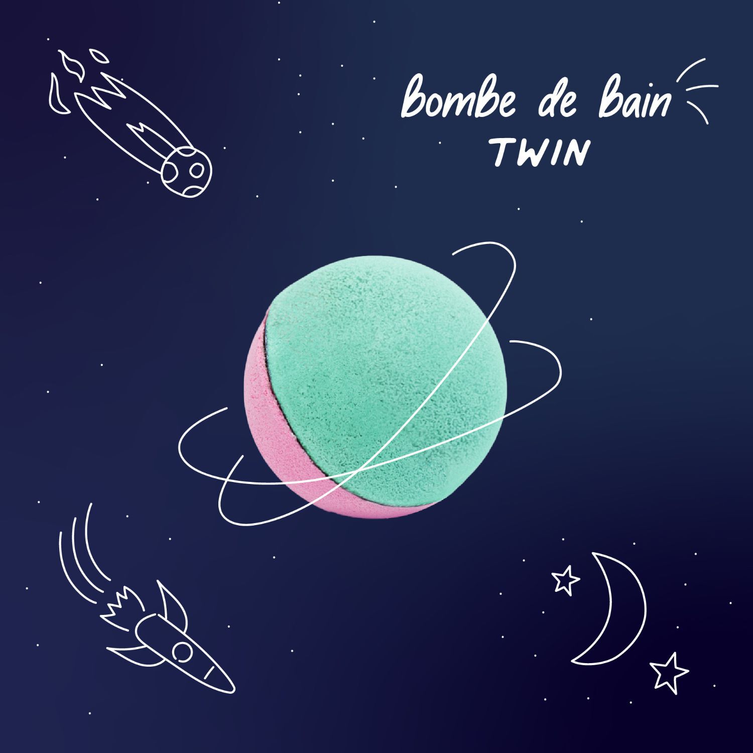 Twin Bath Bomb - Duo Boule de Bain Sécable - Rose & Vert Lagoon 170 g