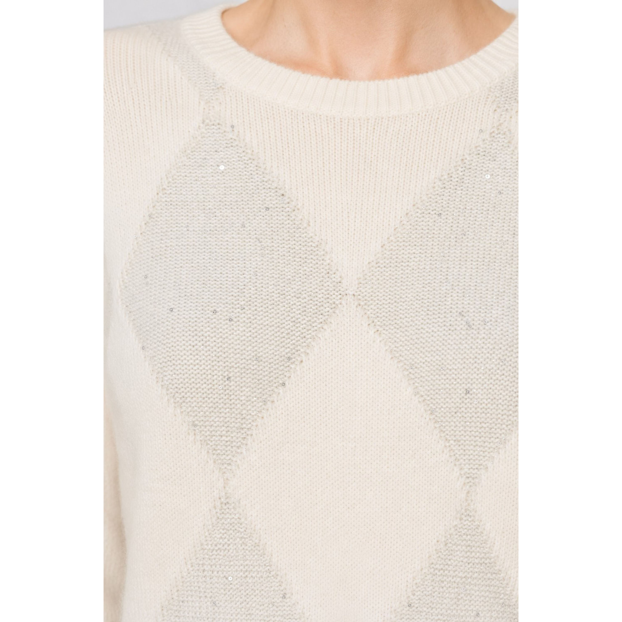 Kocca - Maglia a maniche lunghe in lana con motivo a rombi Donna