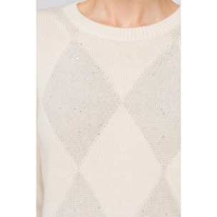 Kocca - Maglia a maniche lunghe in lana con motivo a rombi Donna