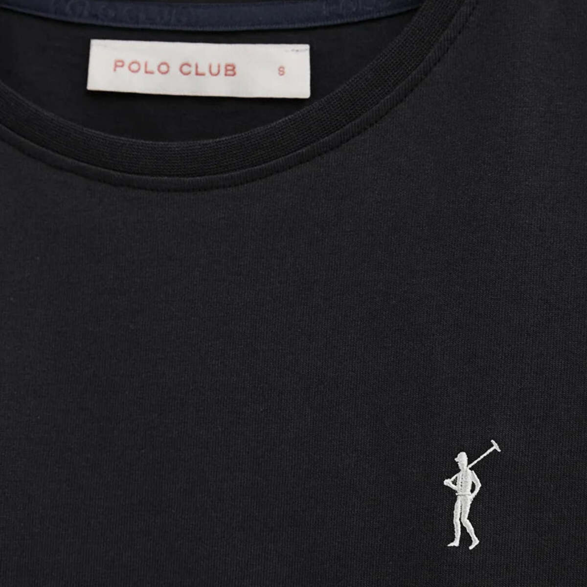 Camiseta negra de manga corta y cuello redondo con bordado Rigby Go