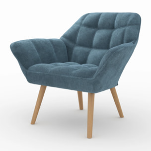 Fauteuil en tissu bleu - Simba