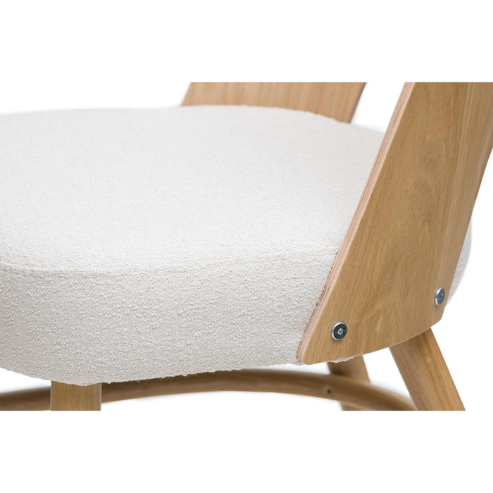 Chaises design blanc et bois clair (lot de 2) SLAM - Miliboo