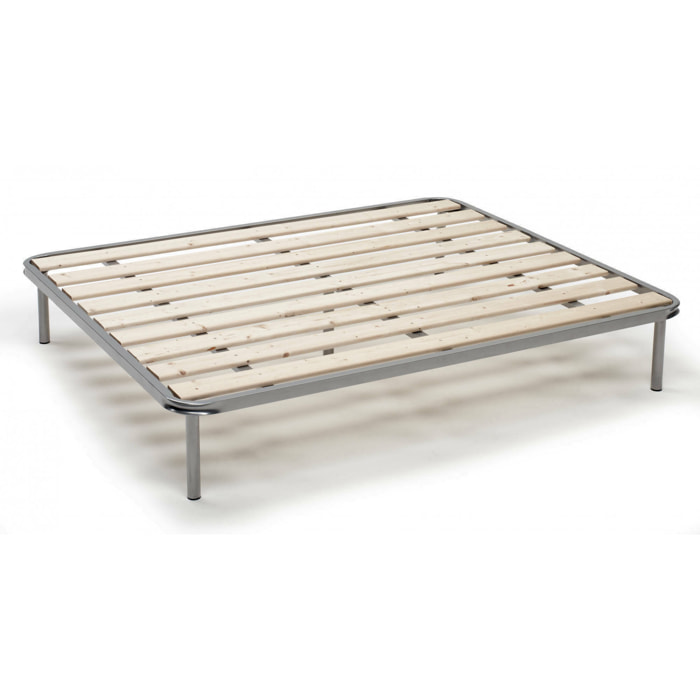 Rete letto piazza e mezza Adeena, Rete ortopedica a doghe piallate, 100% Made in Italy, Cm 120x190h31