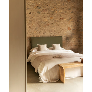 Funda para cabecero de lino verde de varias medidas