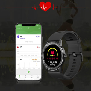 Smartwatch Q669 con misuratore di pressione sanguigna e O2 Batteria a lunga durata, varie modalità sport, notifiche app.