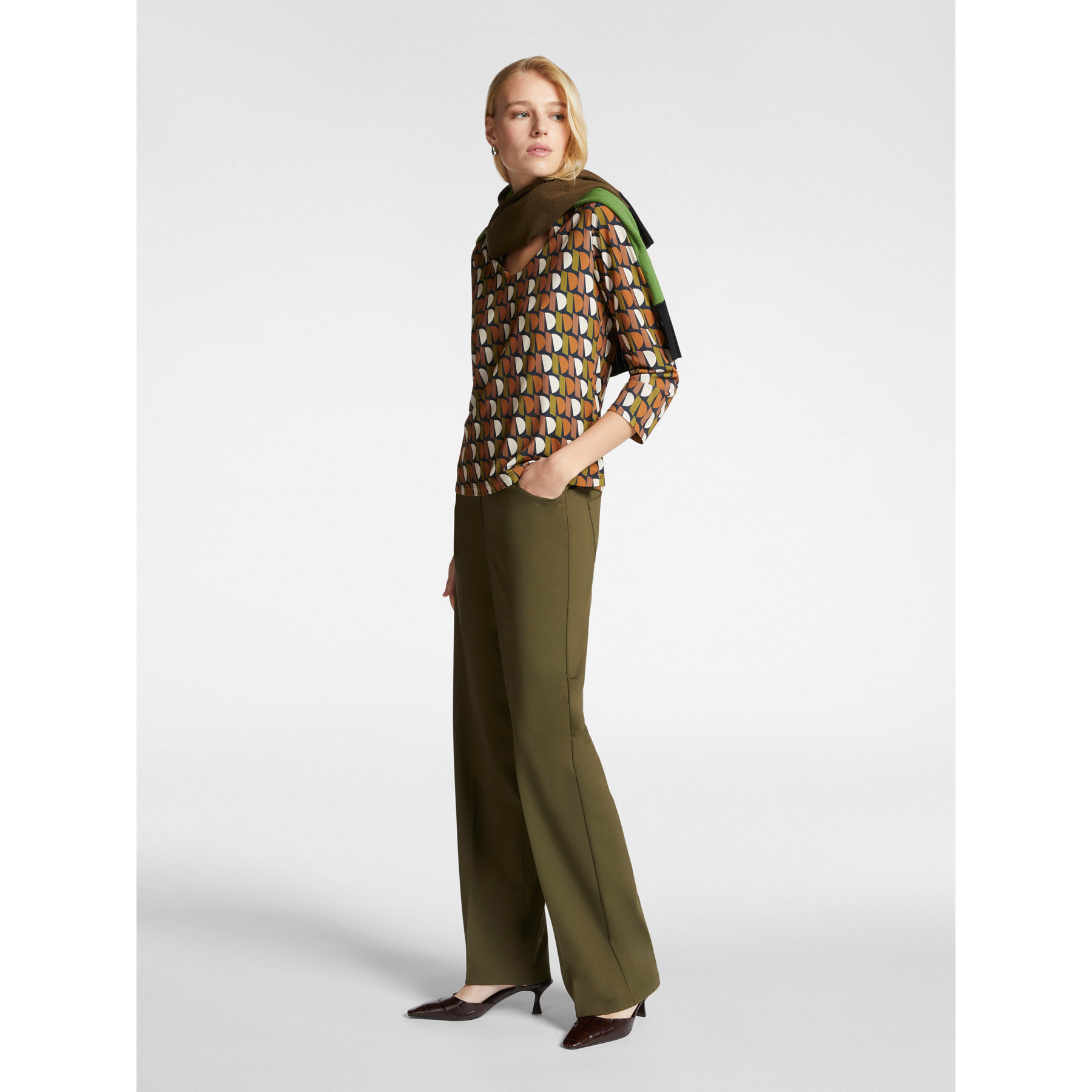 Elena Mirò - Camiseta estampada - Verde militare