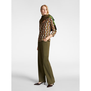 Elena Mirò - Camiseta estampada - Verde militare