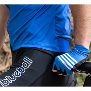 GUANTES BICICLETA CORTOS BLUEBALL EN AZUL CON RAYAS BLANCAS