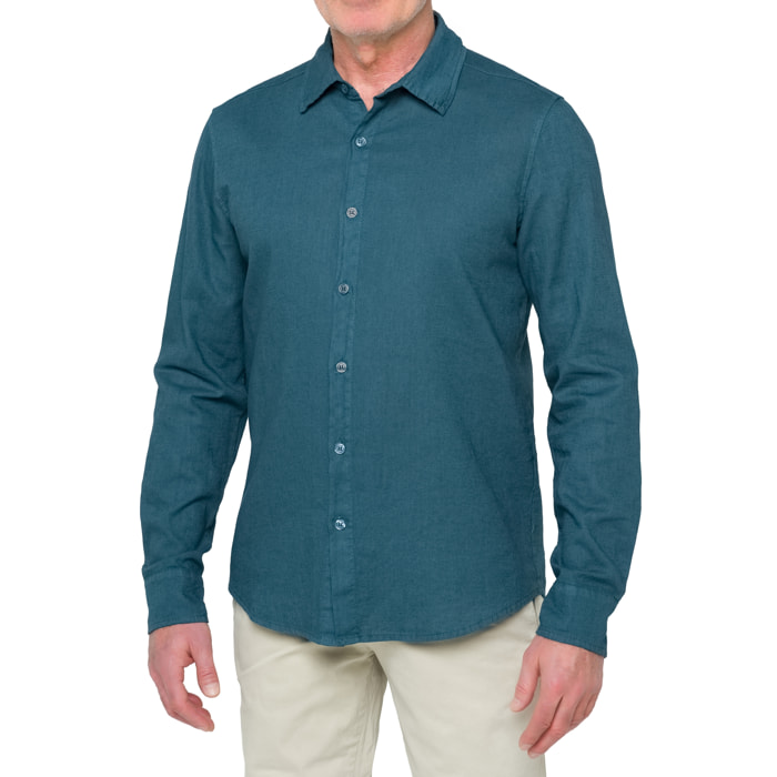 Camisa de lino Hot Buttered Saunders Azul