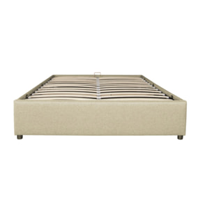 Lit coffre avec sommier Otto - Beige - Tissu