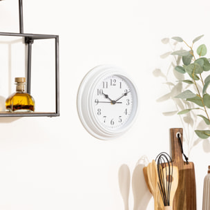 Reloj con molduras Ø22cm blanco