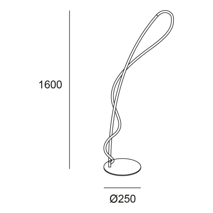 Forlight PIE DE SALÓN IP20 TRESS LED 26 BLANCO NEUTRO - 4000K ON-OFF NEGRO 3099