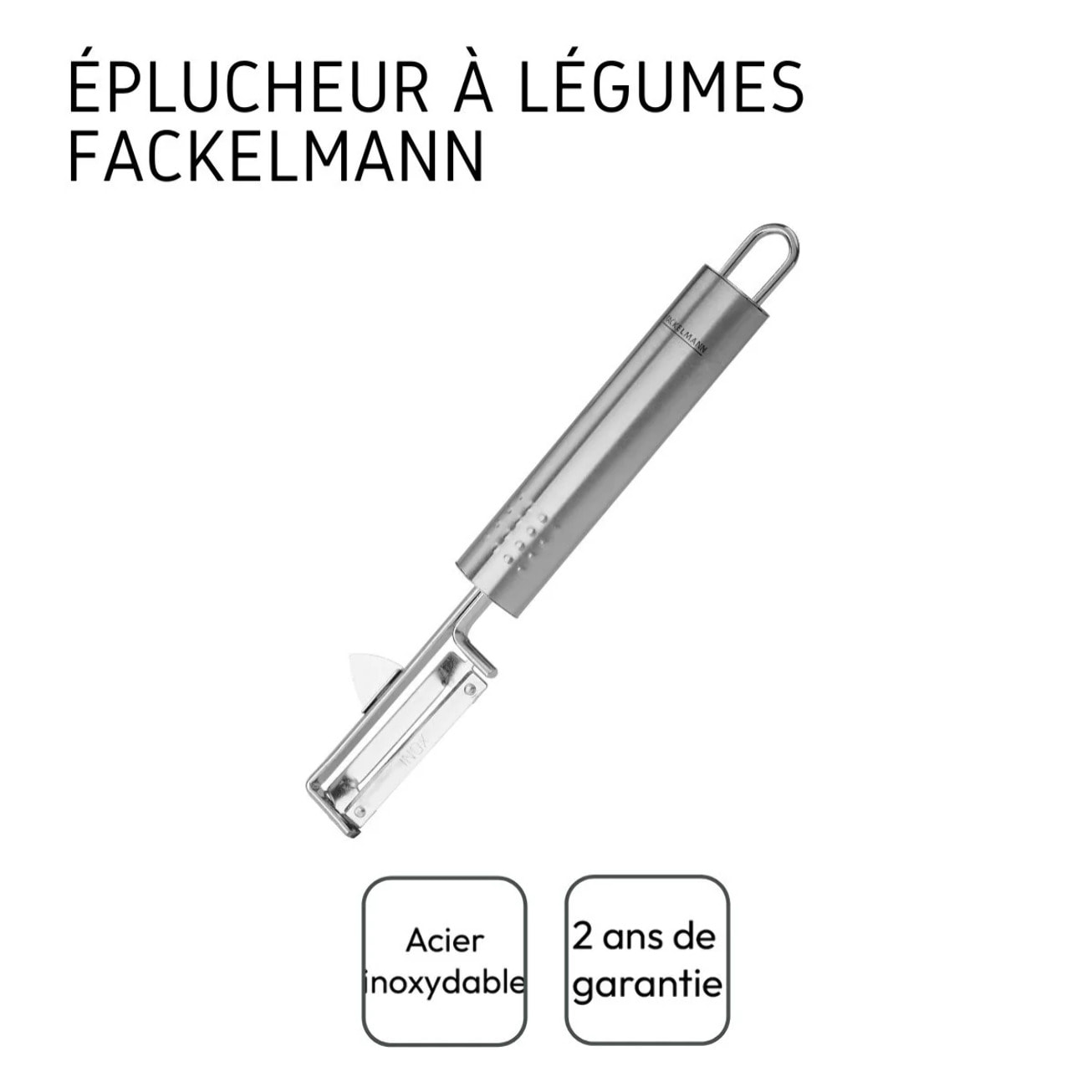 Duo Eplucheur à légumes pendule 19 cm et rasoir à légumes inox et plastique 17 cm Fackelmann