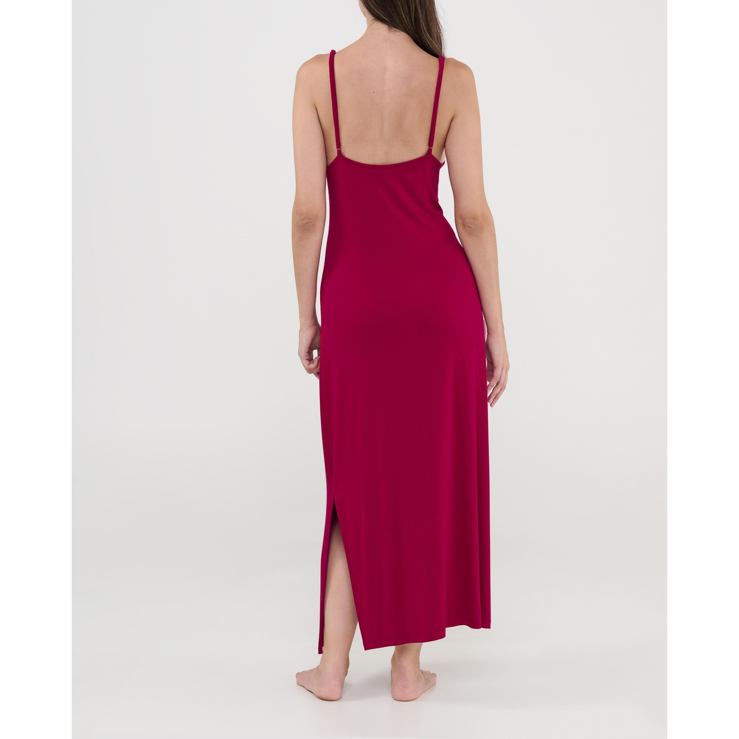 Camison mujer maxi largo modal liso tirante fino con reguladores y cuello pico