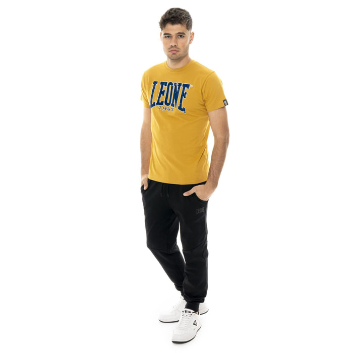 T-shirt uomo a manica corta in cotone, stampa flock Leone 1947 New Era