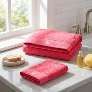 Juego de 2 toallas de baño 50x90cm + 90x150cm, rosa