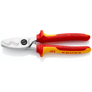 Coupe-câbles KNIPEX à double tranchants - Isolés 1000 V - Ø 20 mm - 95 16 200