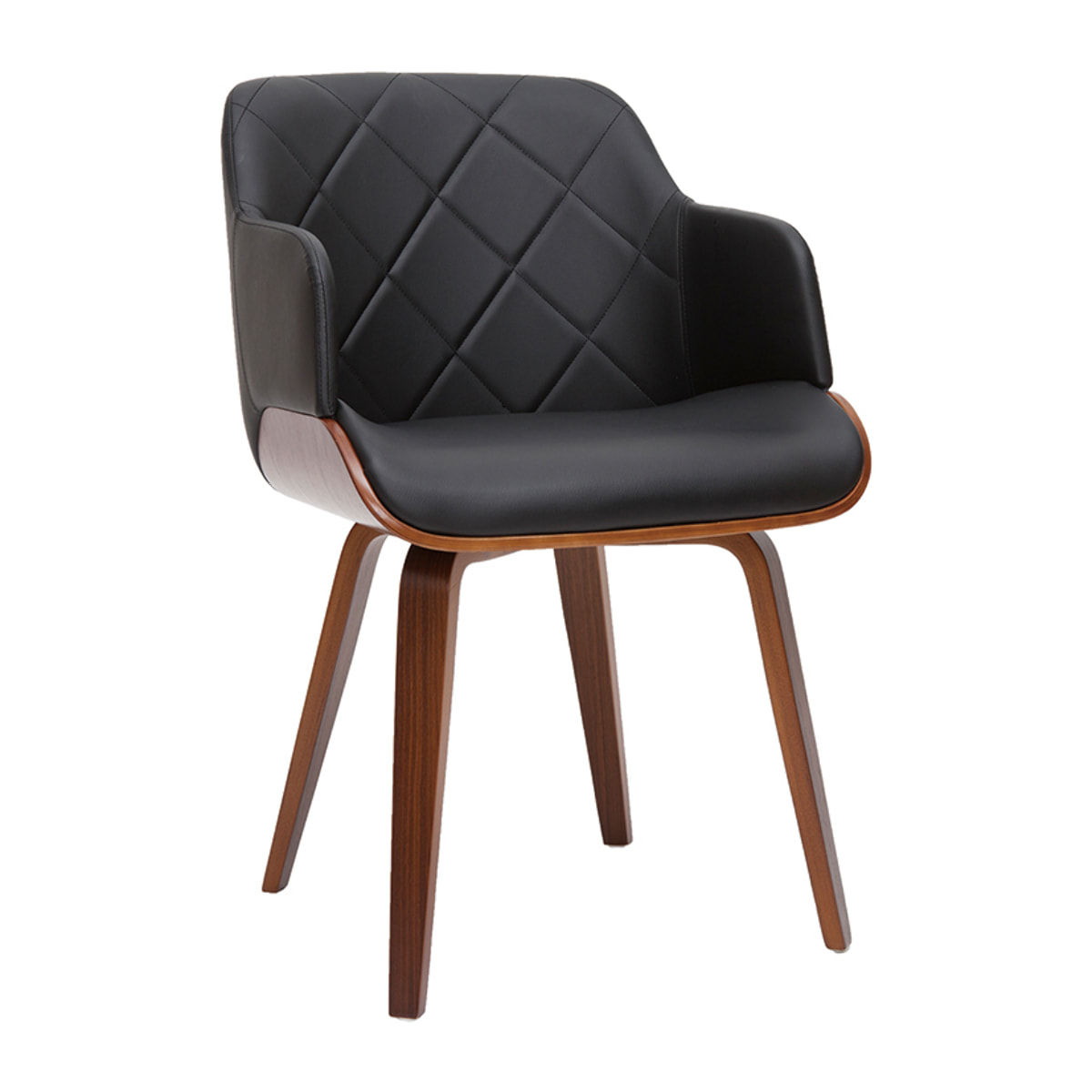 Chaise design noir et bois foncé LUCIEN