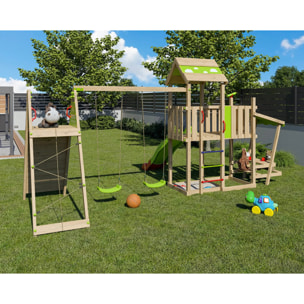 Aire de jeux bois 2,20 m ZESTY XPRESSION XL - 14 enfants