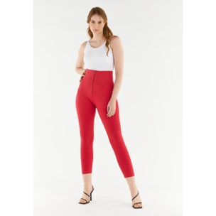 Pantaloni push up WR.UP® 7/8 curvy vita alta con zip