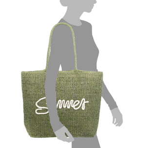 Bergeggi Bolso shopper Mujer. Fabricado en paja trenzada diseño "Summer"