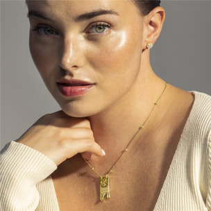 Collar de Circonita Brillante acabado en oro amarillo de 18k