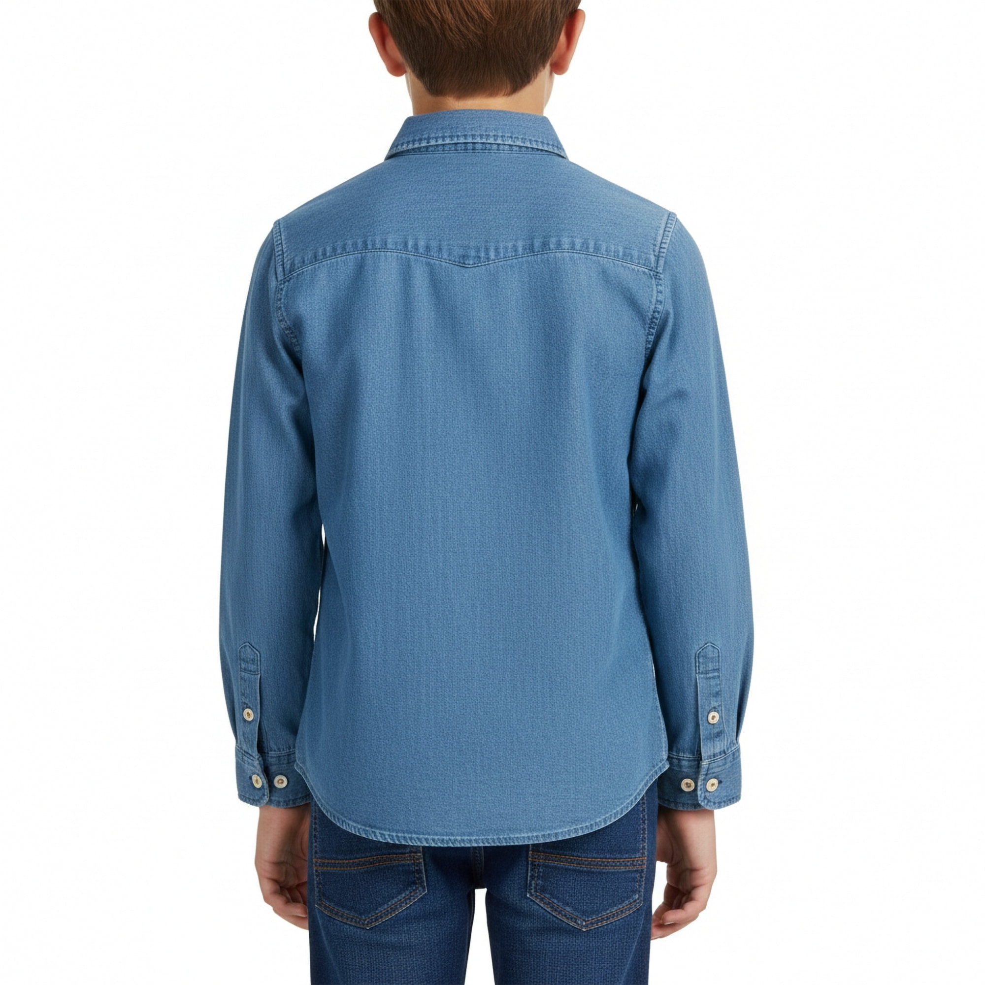 Camicia denim con ricamo logo