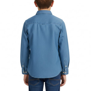 Camicia denim con ricamo logo