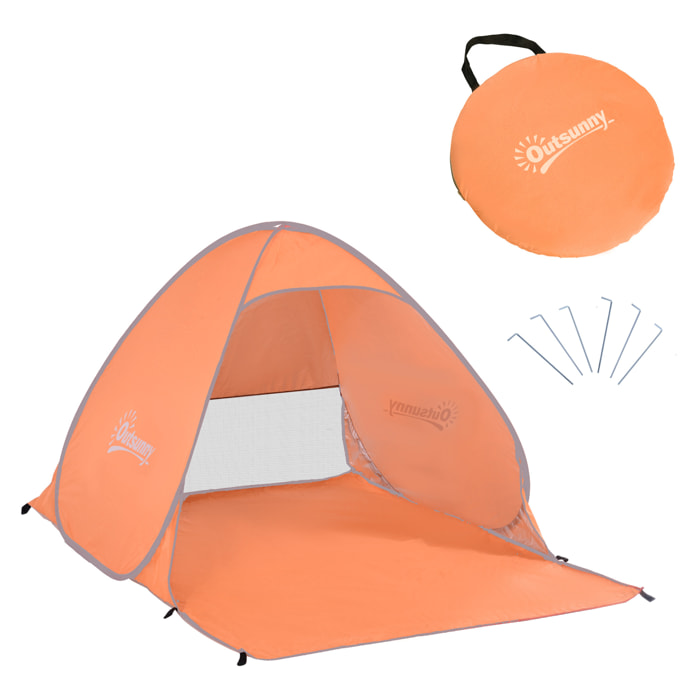 Tienda De CampaáÂ±a Playa de Poliéster 200x150x115cm Naranja