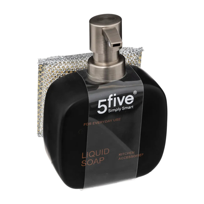 Distributeur savon avec éponge 400ml noir