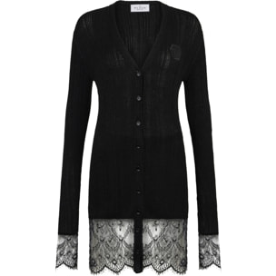 PHILIPP PLEIN Fitted Buttoned-Up Dress Lace