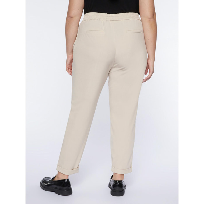 Fiorella Rubino - Pantaloni joggers fluidi - Beige