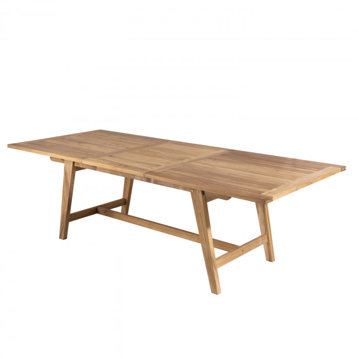 HARRIS - Table de jardin 8/10 personnes - rectangulaire scandi extensible 180/240x100x75 cm en bois Teck