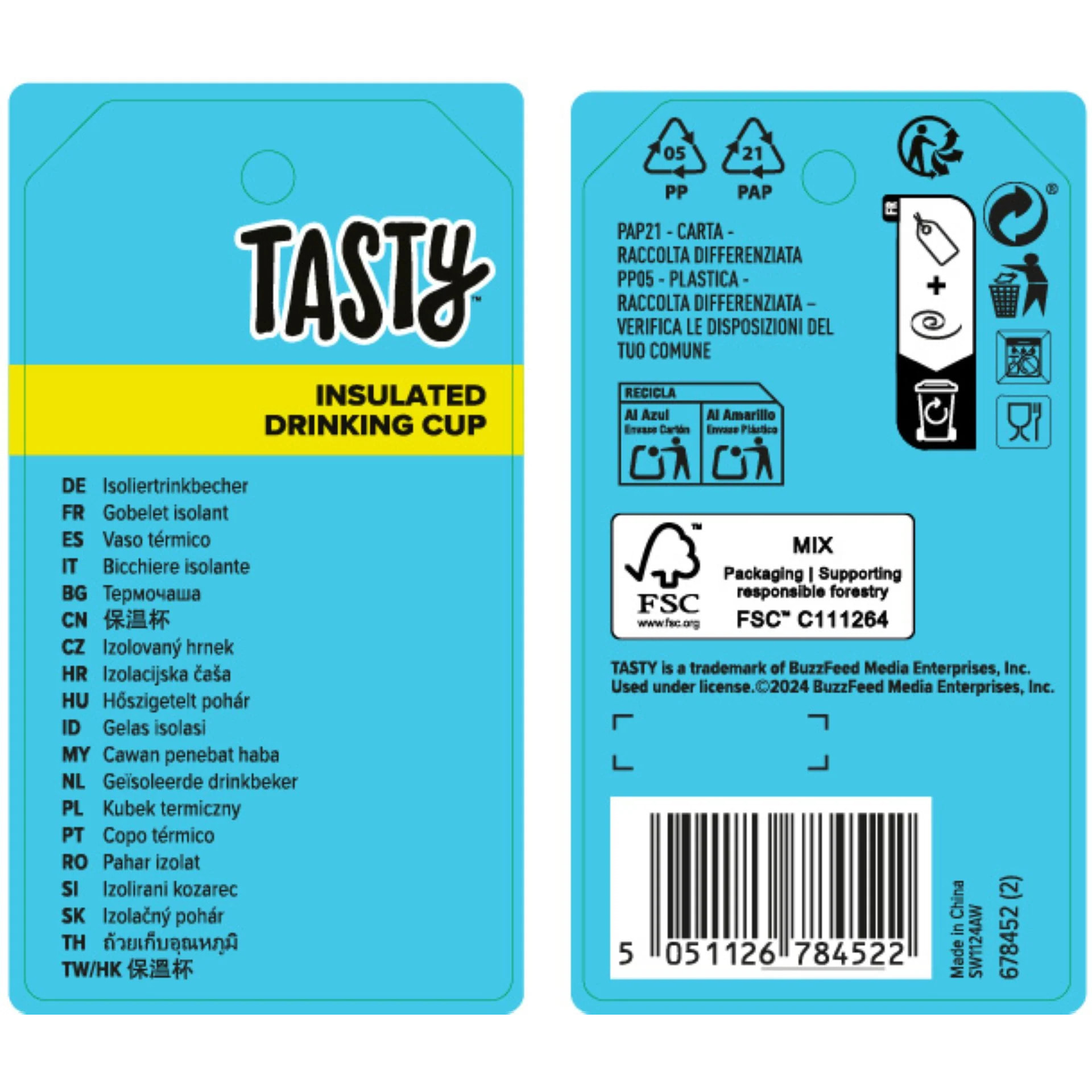 Gobelet isotherme 1200 ml lilas et pêche Tasty
