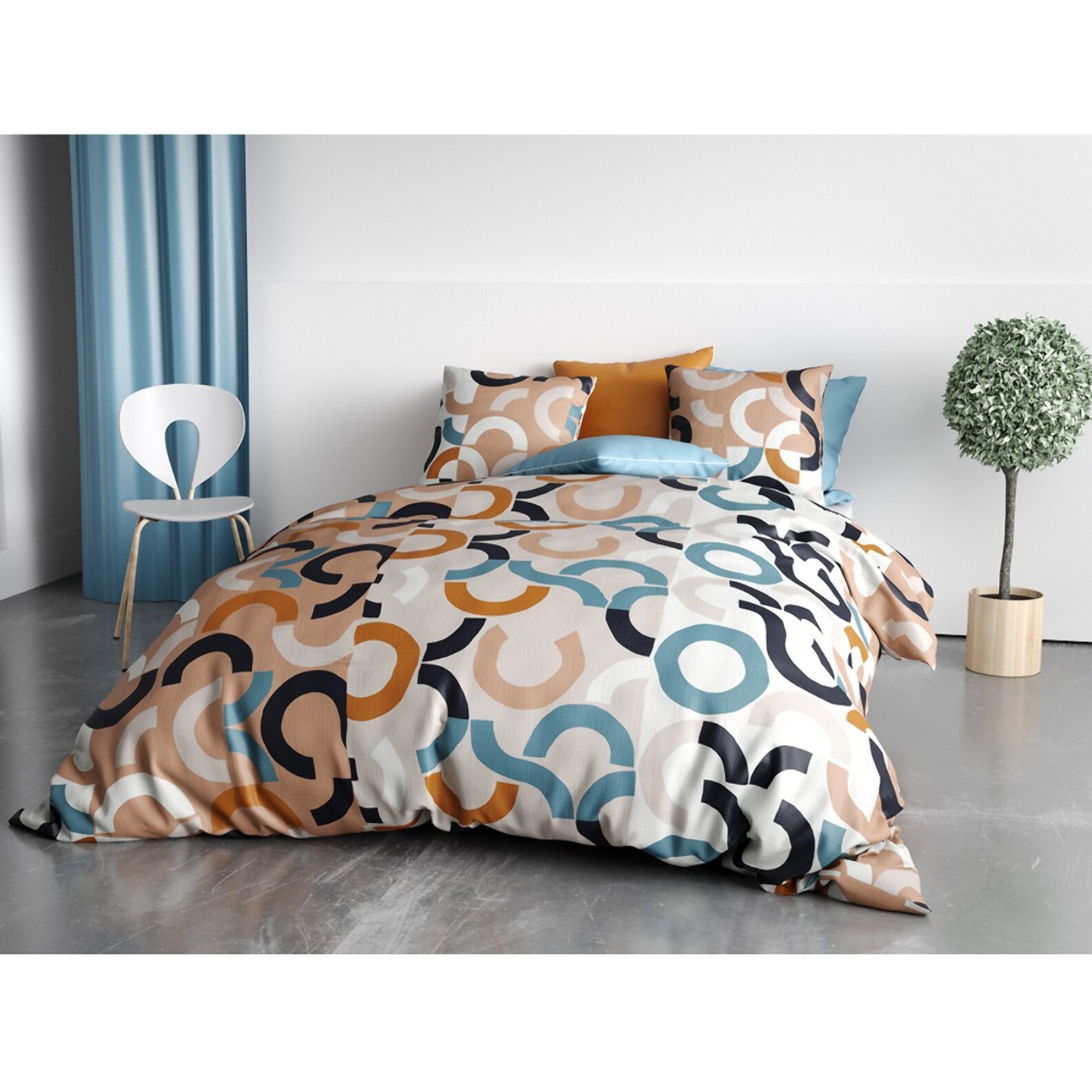 Parure Housse De Couette 3pcs 100% Coton 57fils Igor