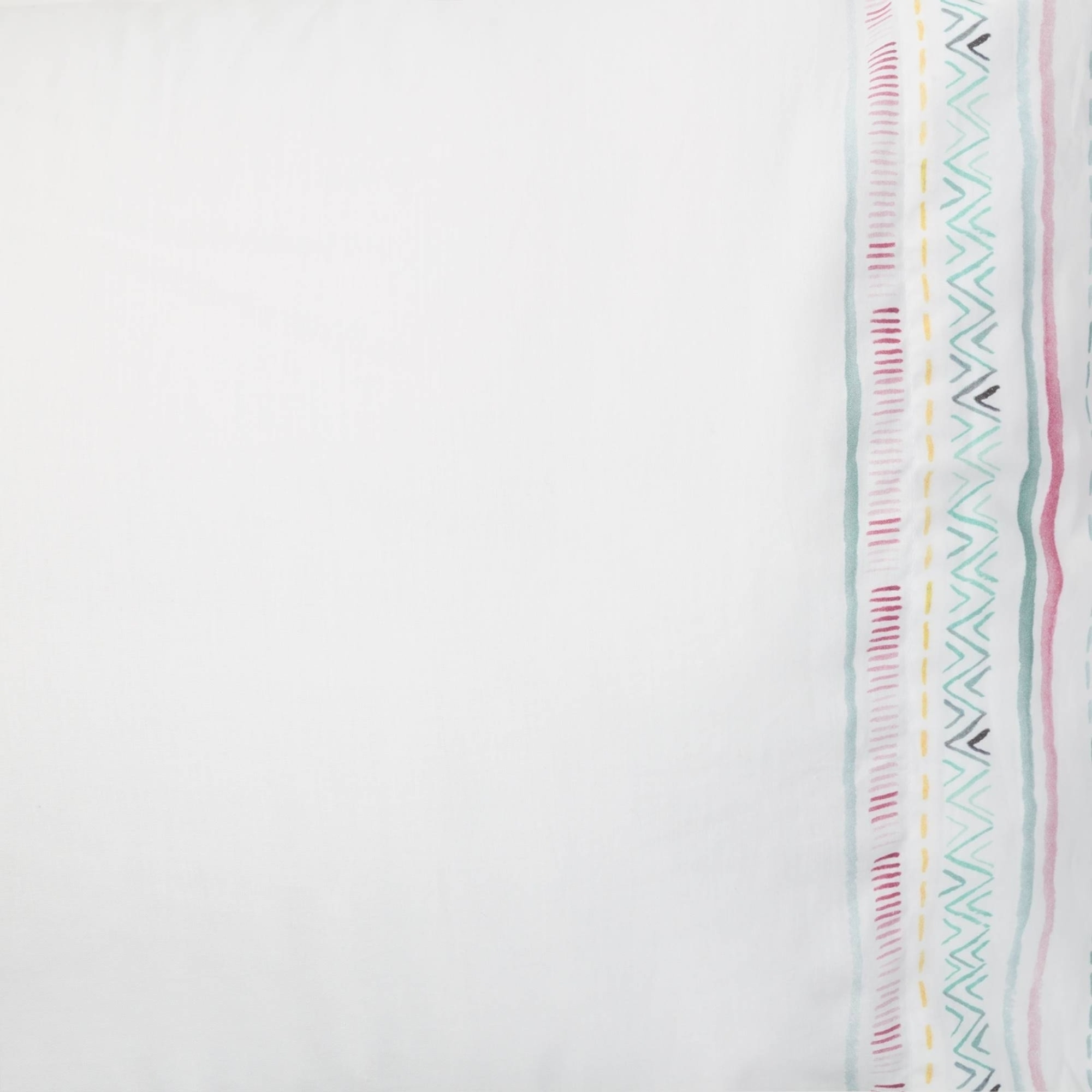 Funda de almohada algodón estampado cenefa Mariona color rosa