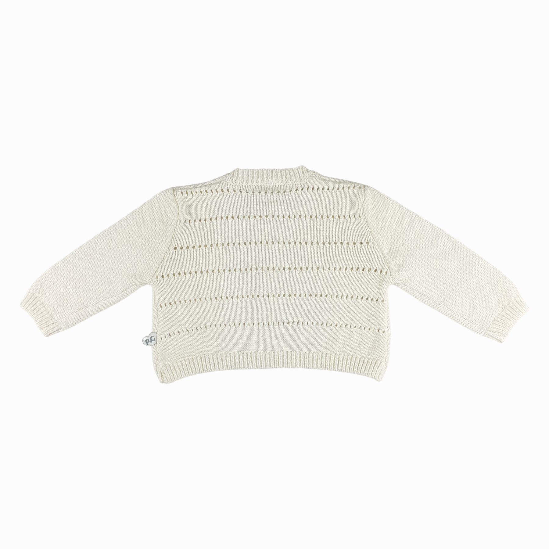 CARDIGAN TRICOT TRAFORATO LATTE