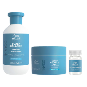 WELLA PROFESSIONALS Kit Invigo Scalp Balance Shampoo Sensitive 300ml + Maschera Sensitive 150ml + Anti Hair-Loss Serum 8x6ml