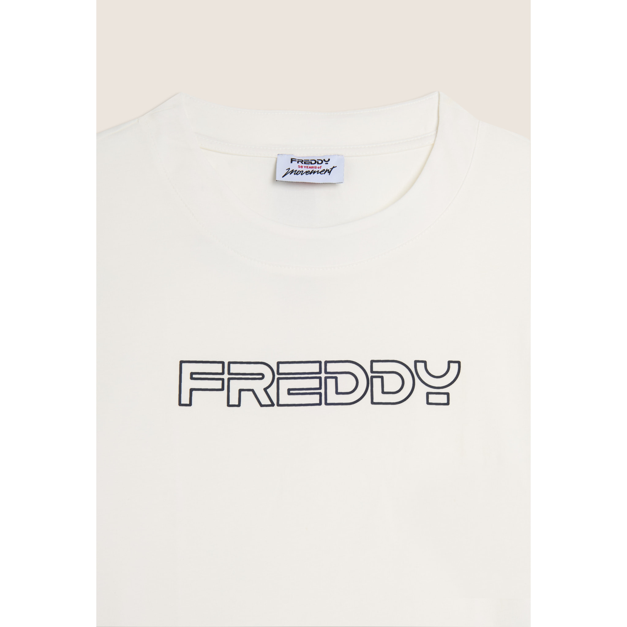 T-shirt Cropped in Jersey di Cotone con Logo FREDDY