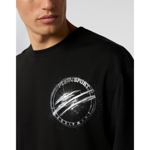 PLEIN SPORT Round Neck T-Shirt Chrome Scratch Edition
