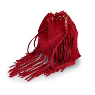 Borse Donna colore Rosso-in pelle Made in Italy 27 x 30  x 6cm