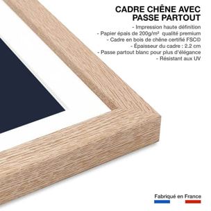 Affiche enfant raton dans la galaxie  Affiche sous cadre bois