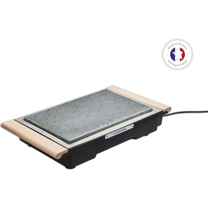 Plancha électrique LAGRANGE Grill' Pierre Classic bois clair à poser, 37x23 cm